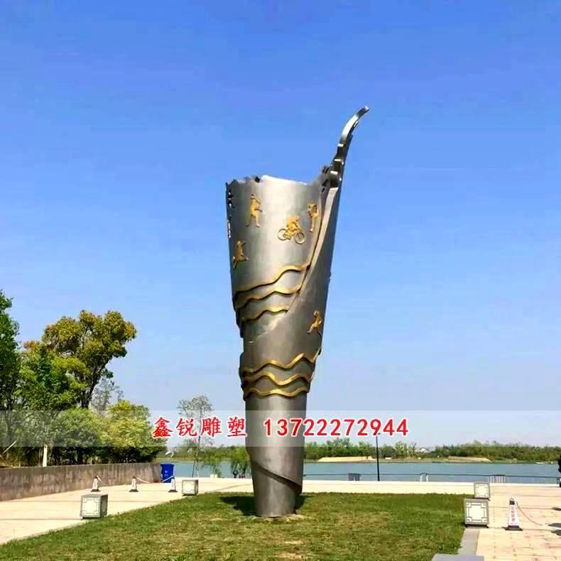 户外大型不锈钢火炬雕塑定制
